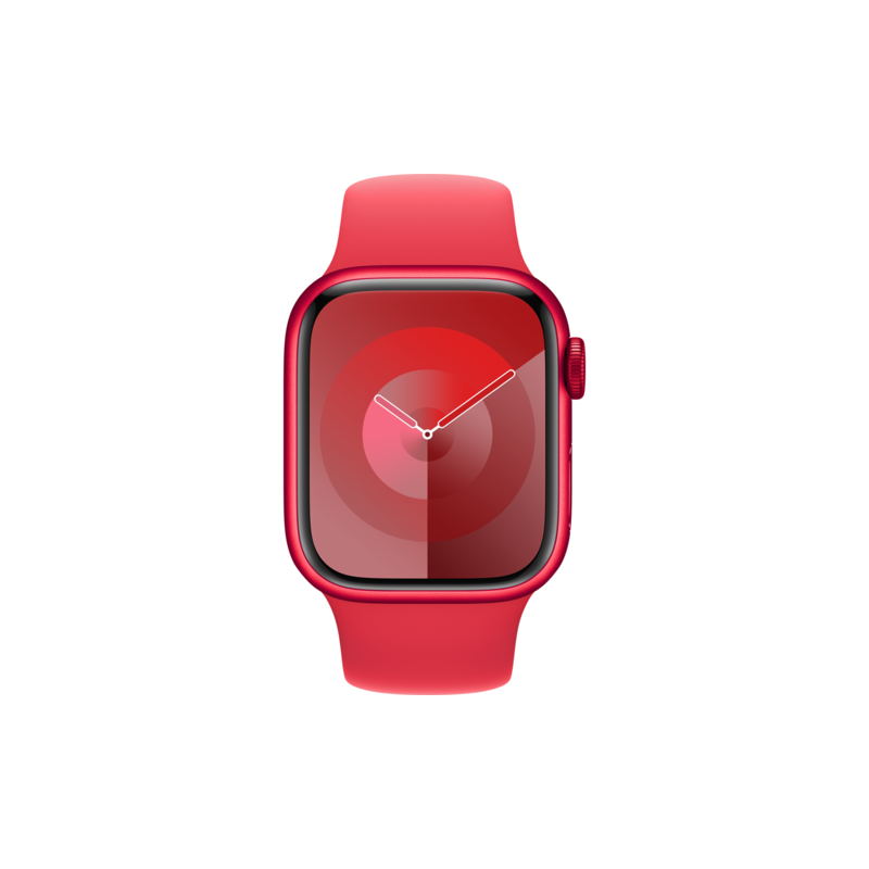 Apple Watch S9 GPS 41mm RED Alu Case w RED Sport Band - S/M